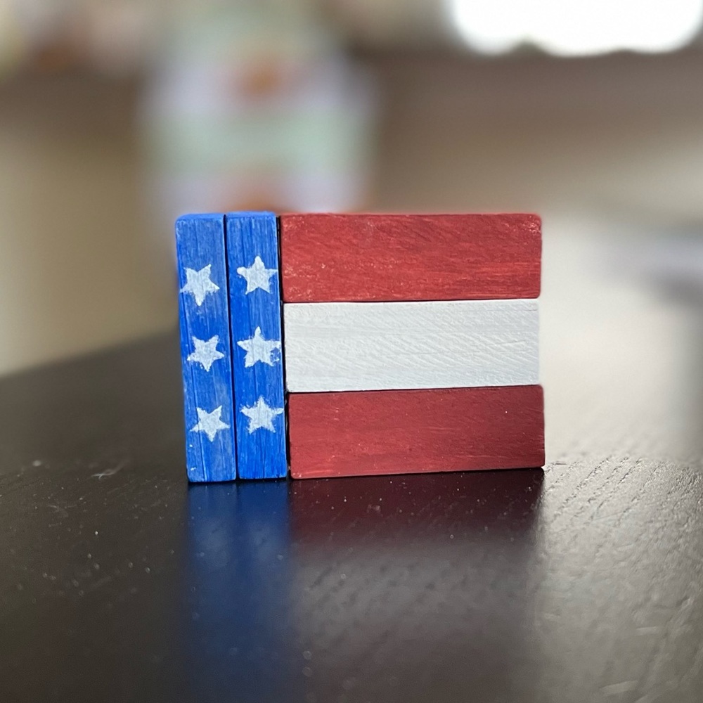Flag Tiered Tray Decor
